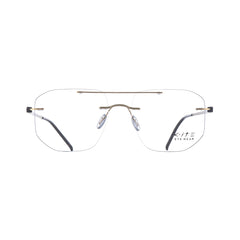 10016 Xite Eyewear's Rimless Double Bridge Shaped Metal Men's Frame.