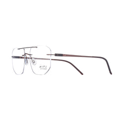 10016 Xite Eyewear's Rimless Double Bridge Shaped Metal Men's Frame.